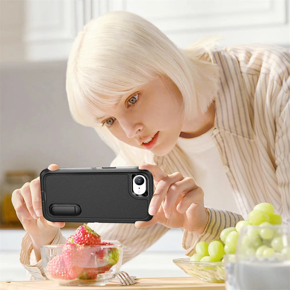 For iPhone 17 16e 16 15 14 13 12 11 Pro Max 2025 Heavy Duty Shockproof Anti-Scratch Rugged Protective with Kickstand Cover