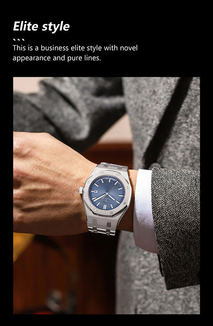 POEDAGAR Original Luxury Man Watch Date Luminous Waterproof Stainless Steel Men Wristwatch Fashion Business Quartz Men's Watches