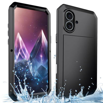 Shockproof Metal Glass Case for iPhone 17 16 15 14 Plus 13 12 11 Pro Max XR Xs Max SE 8 7 Heavy Duty Anti-slip Anti-Abrasion