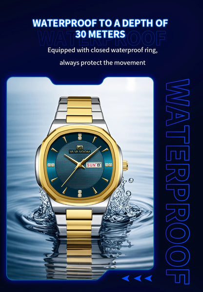 VA VA VOOM Men Watch Fashion Silver Black Stainless Steel 41mm Casual Business Style Week 3Bar Waterproof Sports Quartz Watches