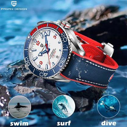 PAGANI DESIGN Top 100M Waterproof Watch Outdoor Military Sports Ultra Luminous Dial Men's Mechanical Automatic watches for man