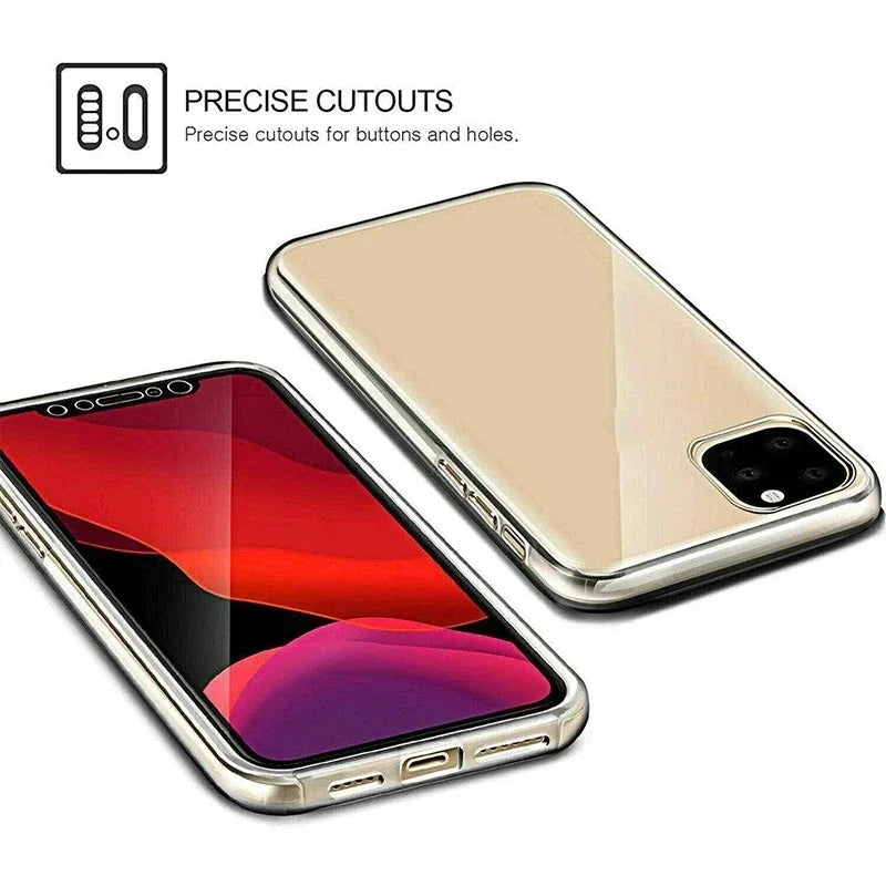 Clear 360 Full Wrap Phone Case for iPhone 17 16 15 14 Pro Max 13 12 11 SE2/SE3 Xr Xs 7 8 Plus Back Cover