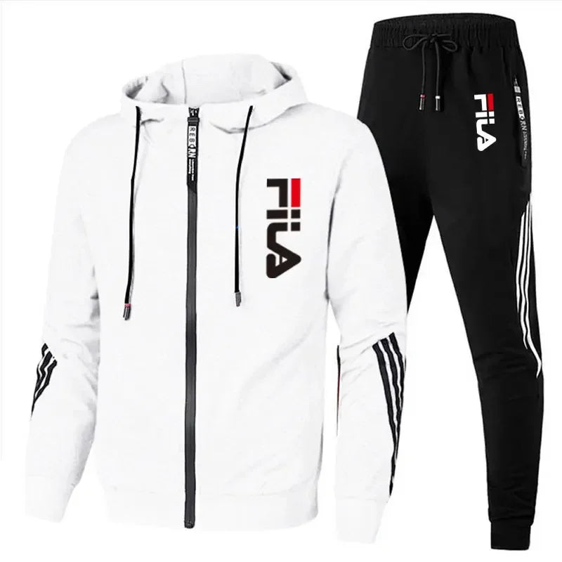 Spring/autumn Outdoor Zip-up Jacket + Sports Pants Jogging Set; Casual Basketball and Fitness Two-piece Set; High-end Fashionabl