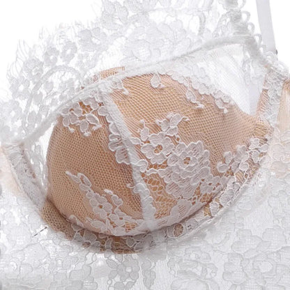 Women's Bra Panty Set Sexy Adult Lingerie Transparent Underwear Ultra-thin Lace Bra Anti-sagging Bra Summer French Pure Desire