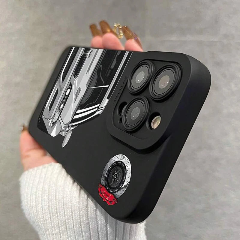 Case For iPhone 14 13 15 16 17 Pro Max Air 16E 11 12 8 7 15 16 Plus SE2 Stylish Car Pattern Shockproof Soft Back Cover