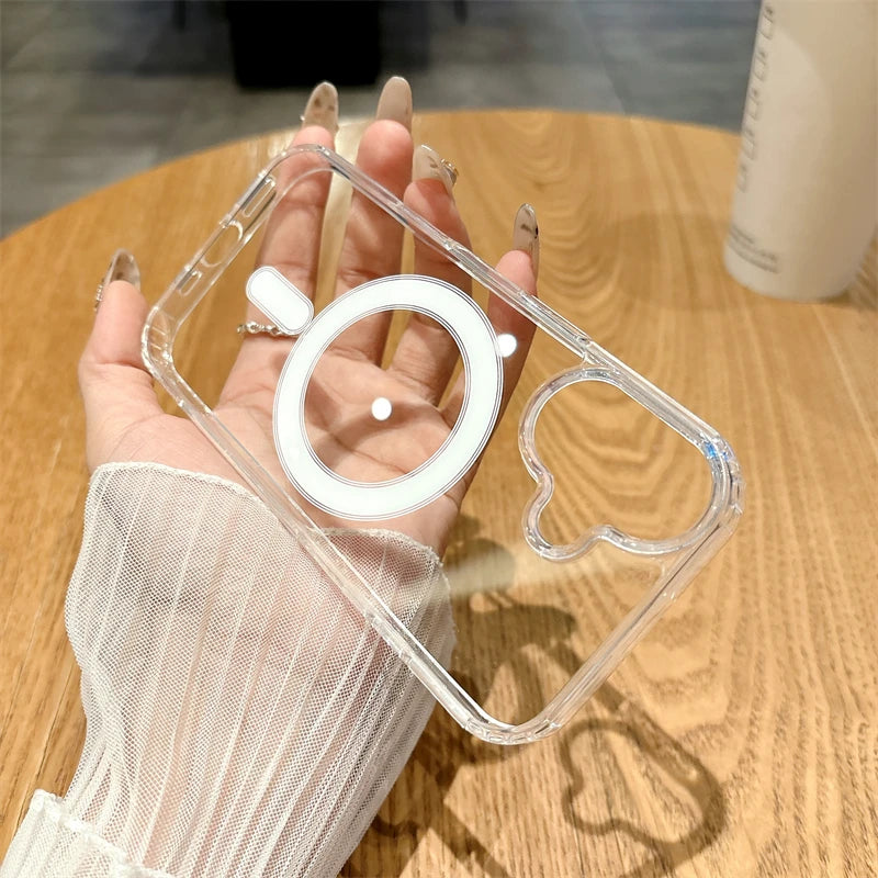 Magsafe Magnetic Phone Case For iphone 17 17Air 11 12 13 Mini 14 15 16 Pro Max XR X XS 7 8 Plus Hard Transparent Back Cover