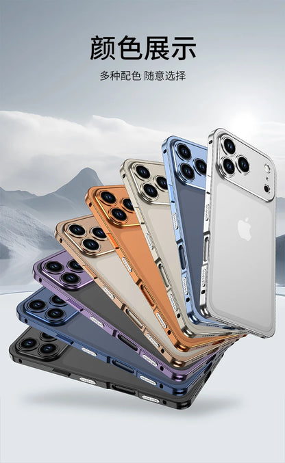 Metal Frame Bumper Phone Case For iPhone 17 16 15 14 13 Pro Max Plus 17Air Aluminum Alloy Lens Heat Dissipation Shockproof Cover
