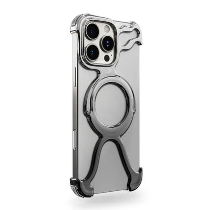 Irregular Geometric Phone Case For Iphone 17 16 15 14 13 Case Hollowed Out Electroplated Four Corners Silicone Shockproof Case