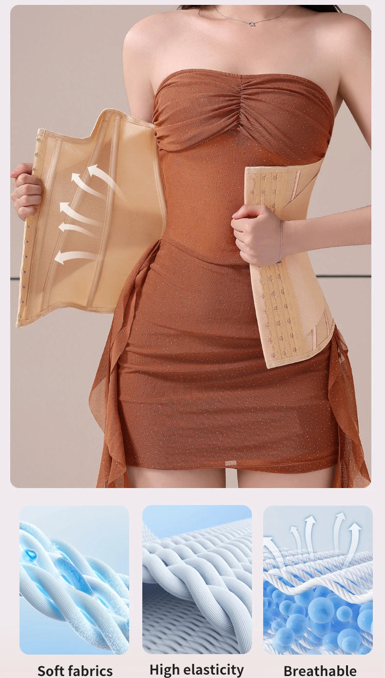 U-shaped Waist Trainer Corset Women Buttoned Shapers Breast Lifted Waist Trainer Steel Bone Slimming Women's Shapewear