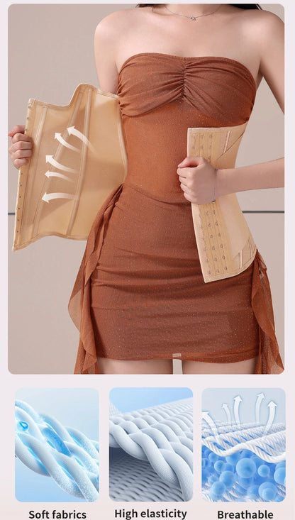 U-shaped Waist Trainer Corset Women Buttoned Shapers Breast Lifted Waist Trainer Steel Bone Slimming Women's Shapewear