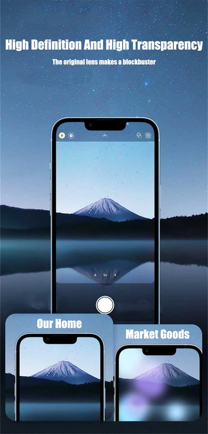 Protector For iPhone 16 Pro Max 15 14 13 12 Mini Pro Max Metal Ring Tempered Glass Lens Cover Cap