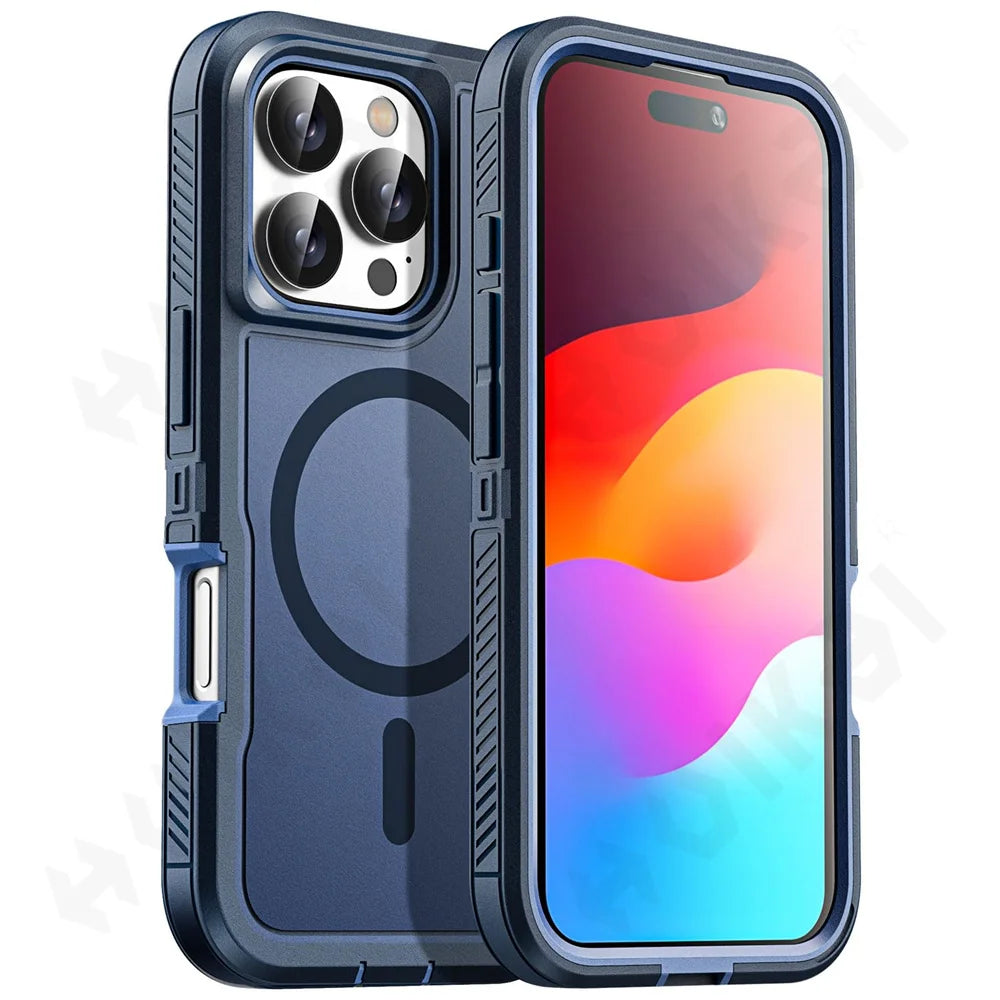 Case For iPhone 17 16 15 14 13 12 11 Pro XR Max Plus Heavy Duty Shockproof Anti-Scratch Rugged Protective with Kickstand Cover