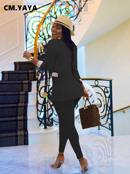 Elegant Suits  Women Corset Blazer and Legging Pants Matching Two 2 Piece Set Outfits Streetwear Lady Tracksuit