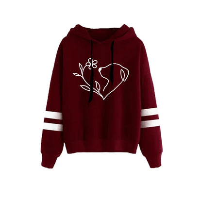 2025 Hot Sale Women's Tracksuit Hooded Sweatshirts Black Sweatpants Urban Casual Fashion Sportswear Cute Pattern Print Hoodies