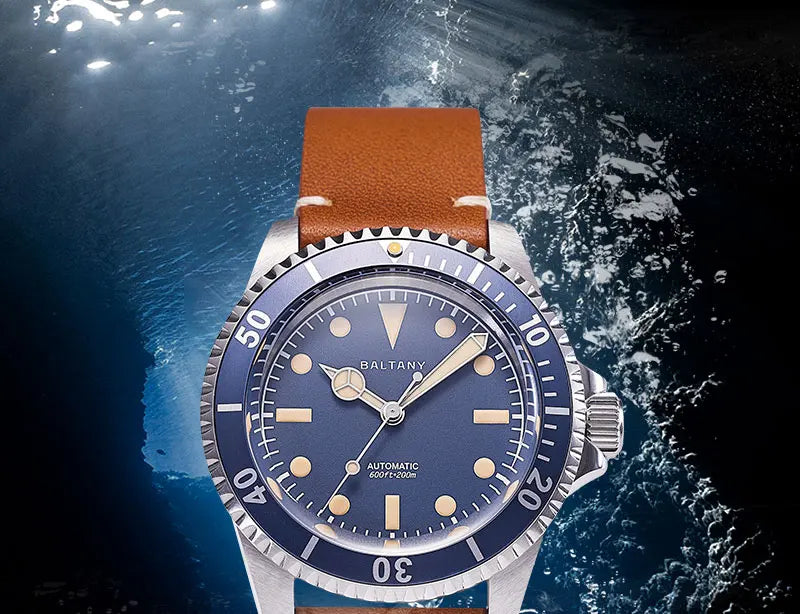 Baltany Men Automatic Watch 39mm Mechaical Wristwatch Sapphire Diver 20ATM Waterproof C3 Luminous NH38 Ceramic Bezel