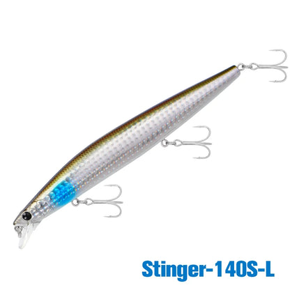 Minnow Sea Fishing Lure STINIGER 140mm 26g Piston Weight Ultra Long Casting Seabass Inshore Hard Baits