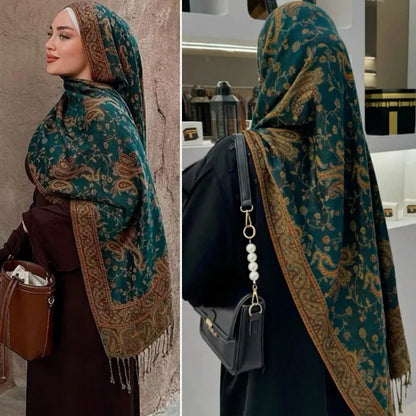 New Brand Autumn Pashmina Shawl Lady Wrap Headscarf Warm Winter Muslim Scarves Design Print Female Foulard Cotton Stoles Scarf