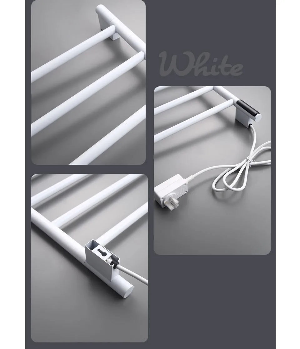 Electric Heating Towel Rails 180° Rotation Left & Right SUS304 Bathroom  Wall Mounted Towel Warmer Holder  220V