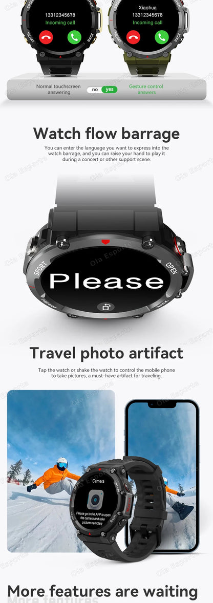 T-REX 3 Ultra Outdoor Military NFC Smart Watch Men GPS trackr Bluetooth Call Health Monitor Sports Smartwatch For Amazfit