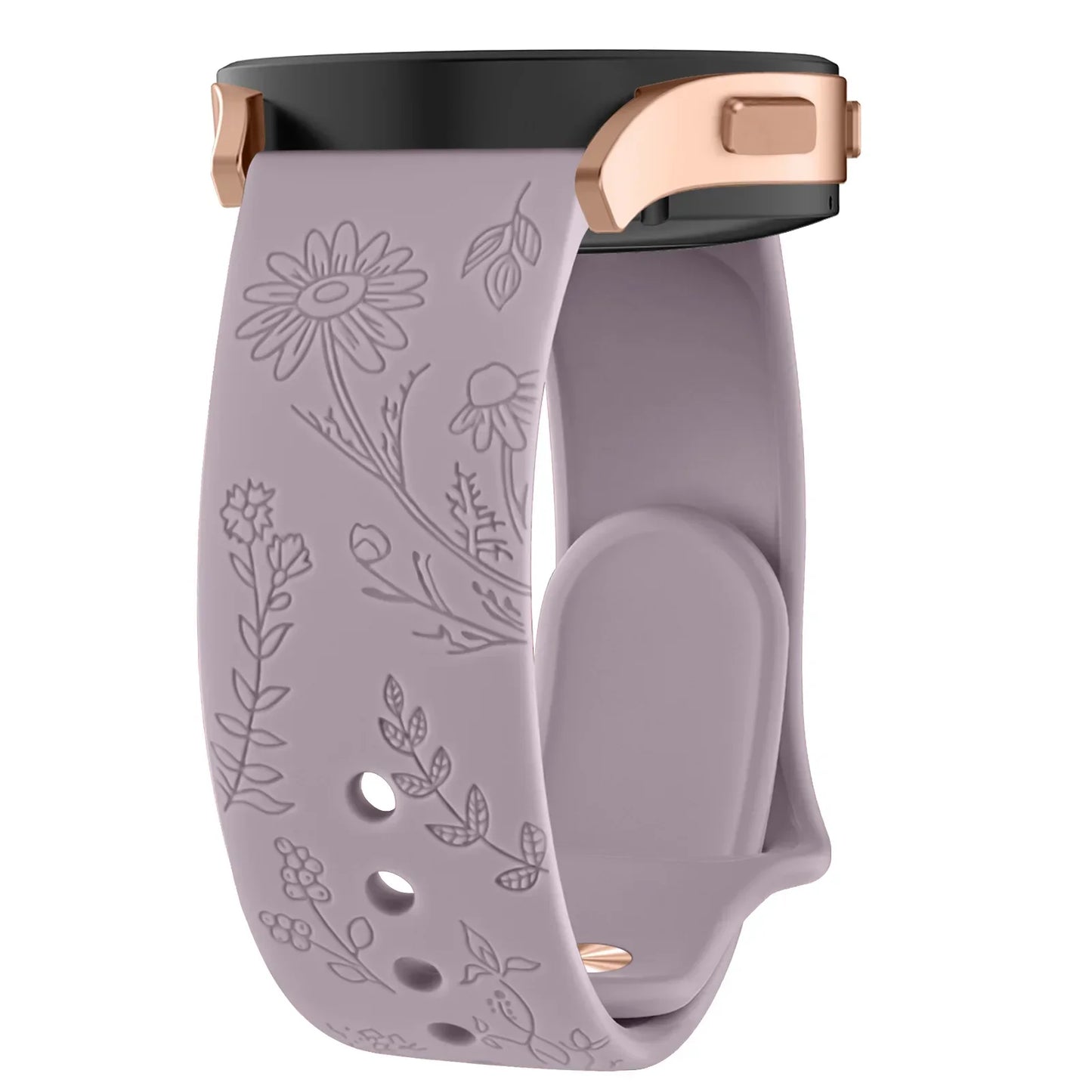 Floral Engraved Band for For Samsung Galaxy Watch 6/5/4/Active 2/5 Pro 45mm 40mm 44mm/Watch 6 4 Classic/Watch 3 41mm Strap