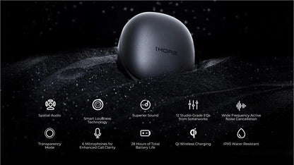 1MORE Aero Ear buds Noise Cancellation Bluetooth 5.2 flash-sale  Clear Calls 28h Playtime  Wireless Charging headset  electronic