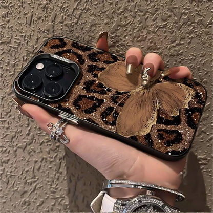 IPhone 17 Pro Max 16E 16 15 13 12 11 14 Case Brown Butterfly Leopard Printed Cover For iPhone 17 Air XS Max XR X XS 7 8 Plus