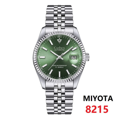 CADISEN New Week Calendar Type watch for men Sapphire mirror 10ATM Automatic Watch MIYOTA 8285 Business Mens All Steel Watches