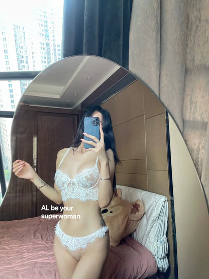 Sutiã Redutor Com Laço Francês Anti Queda - Aro Macio Costas Belas Conjunto Puro Desejo Tushy Hot