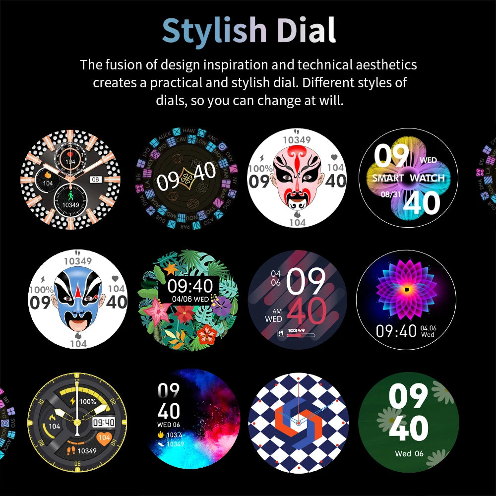 KUMI GT6 Pro 1.3" 360*360 AMOLED Smart watch 100+Sport Modes IP68 waterproof Bluetooth call Sleep Healthy Monitor for iOSAndroid