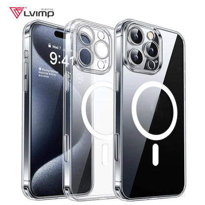 IPhone 17 16 15 14 Plus 13 12 11 Pro Xs Max Air XR 16e 7 8 Plus SE 2020 2022 Magsafe Case Clear Acrylic Shockproof Cover