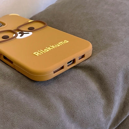 New Glasses Rilakkuma For iPhone 17 16 15 14 13 12 11 Pro Max Plus 6 7 8 Plus Silicone Soft Cover Case