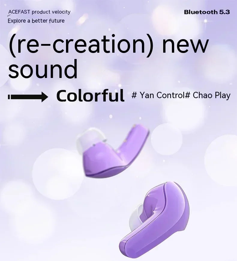 ACEFAST T9 Bluetooth Earphone Wireless IPX4 Waterproof Headset Gift 5.3 Stereo Surround Noise Reduction Hi Res Office Earbuds