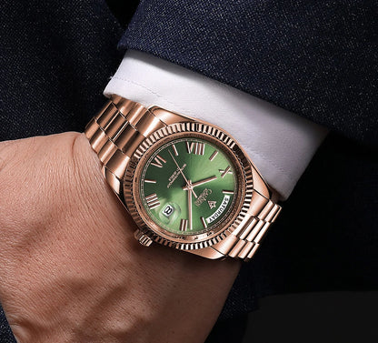 CADISEN New Week Calendar Type watch for men Sapphire mirror 10ATM Automatic Watch MIYOTA 8285 Business Mens All Steel Watches