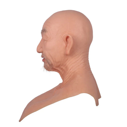 Man Mask Realistic Silicone Full Head Face Mask Party Prop Cosplay Male Hood Headwear for Halloween Cosplay