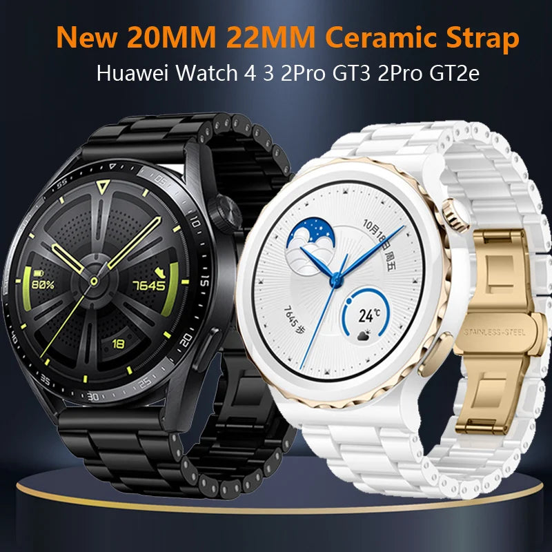Ceramic Strap For Huawei Watch GT3Pro 43 46mm Bracelet Correa For Huawei Watch 3 4 4Pro GT2 3 GT2e Runner 46MM GT2Pro