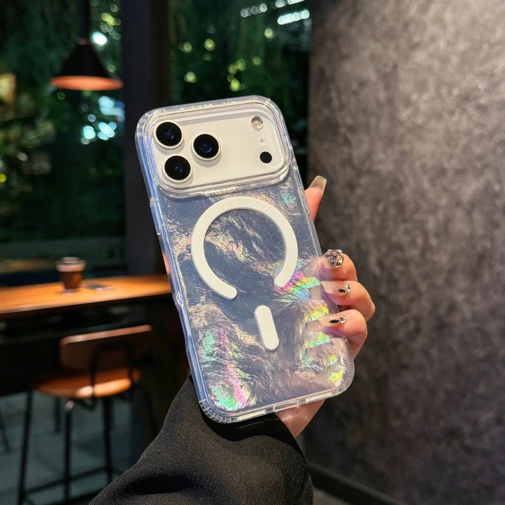 Gradient color design is fashionable and Glacier patterned 17Pro 17Air For iphone 17 pro max case ，reen Blue