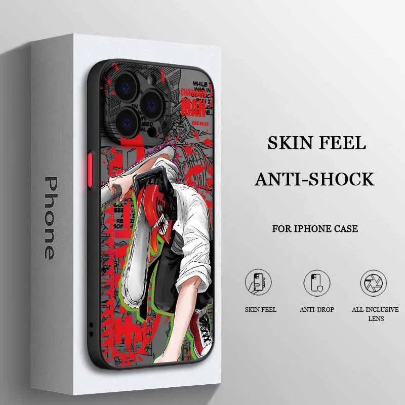 New Chainsaw Man Hot For iPhone 17 17Air 16E 16 15 14 13 12 11 mini Pro Max Plus Frosted Translucent Phone case Funda Cover Capa