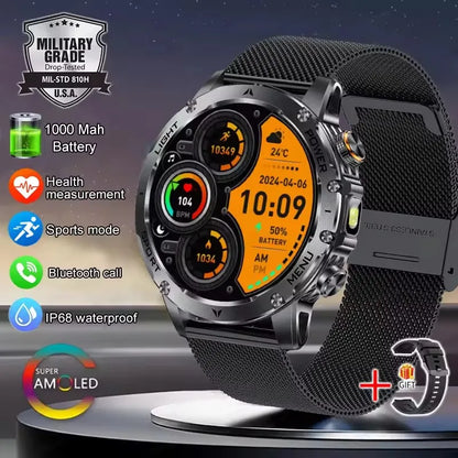 T-REX3 1000mAh Big Battery Smart Watch HD Bluetooth Call 1.7inch Large Sceen LED Flashlight Sports Waterproof Smartwatch Men
