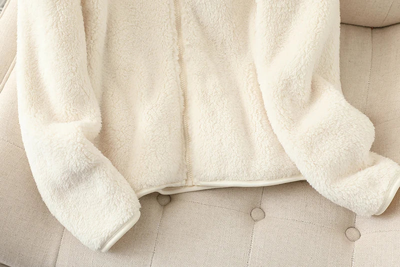 Women's Fleece Coat Winter Warm Thicken Jacket Two-Sided Wear Double-Sided Velvet Coral Fleece Coats Polar Fleece Jackets