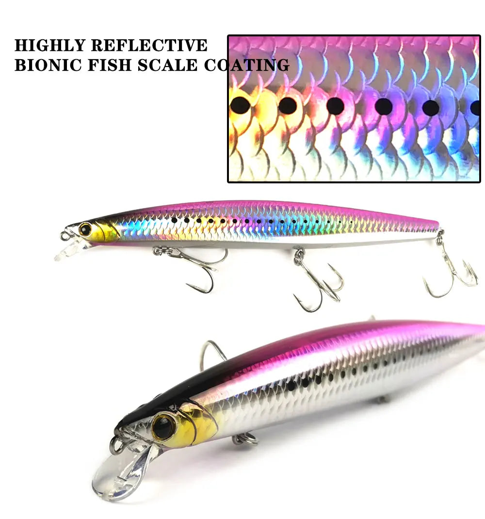 32.5g 163F Sea Floating Minnow Fishing Lure 163mm Tungsten  Weight Saltwater Hard Baits For Pike Sea Artificial Bait Tackle