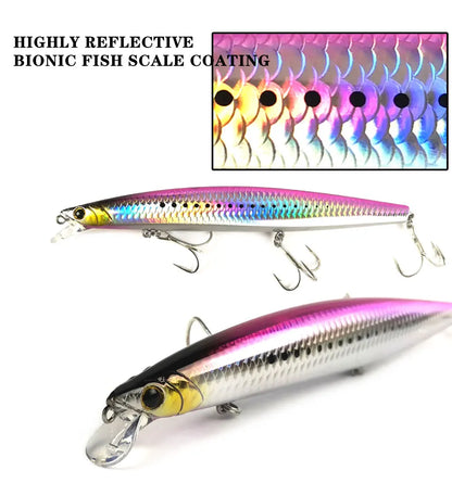 32.5g 163F Sea Floating Minnow Fishing Lure 163mm Tungsten  Weight Saltwater Hard Baits For Pike Sea Artificial Bait Tackle