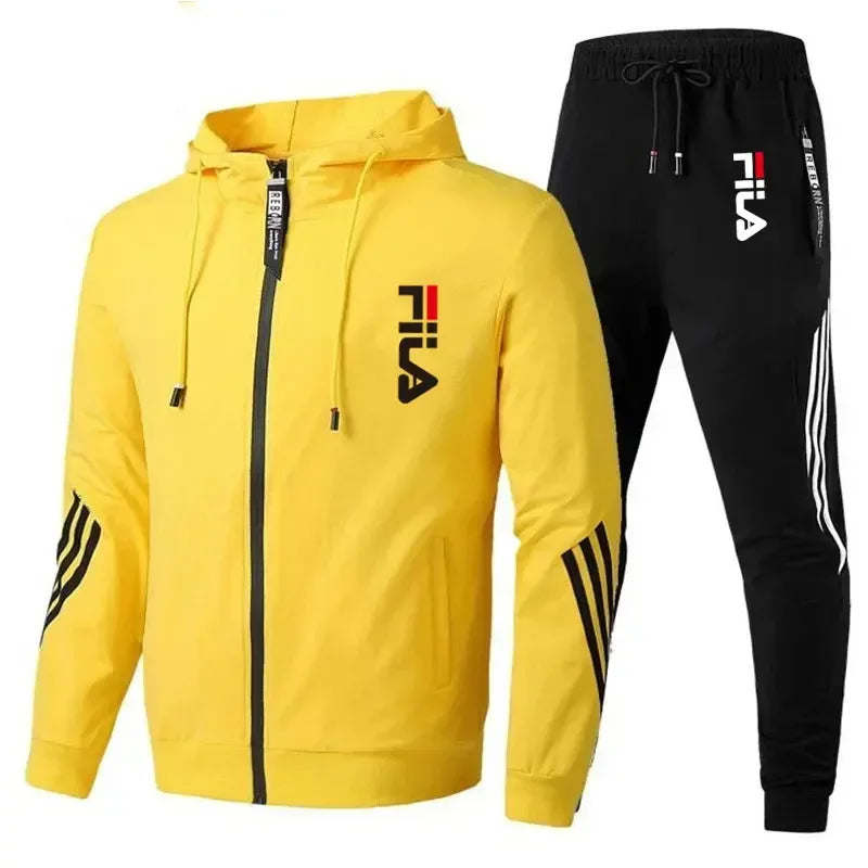 Spring/autumn Outdoor Zip-up Jacket + Sports Pants Jogging Set; Casual Basketball and Fitness Two-piece Set; High-end Fashionabl