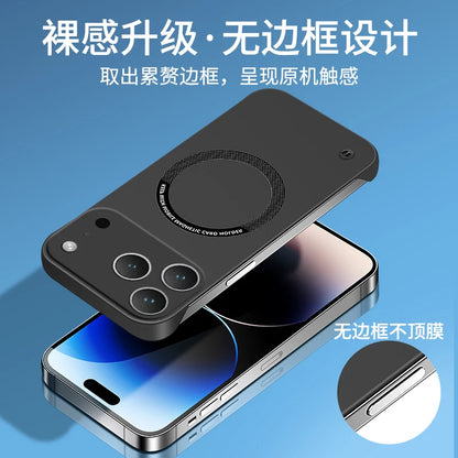 For IPhone 17 Pro Max Case for Magsafe Magnetic Frameless Hard PC Phone Case for IPhone 17 Air 17Pro 16E Shockproof Matte Cover