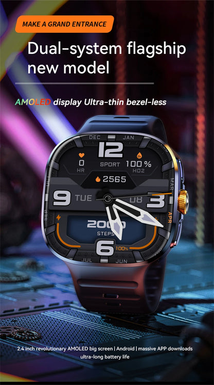 5G/4G All-Network Smart Watch 2.4 inch AMOLED 2100mah Battery 8GB+128GB RAM 1000W Camera GPS WIFI Google APP Download Smartwatch