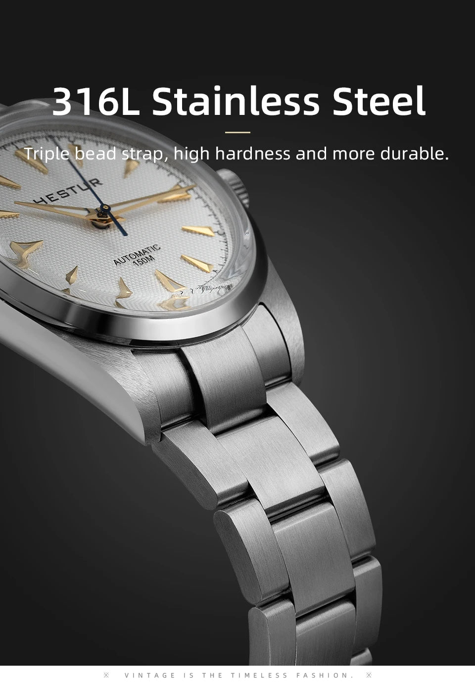 Hestur Luxury Men's Watch Automatic mechanical 36mm Miyoda 9015 15Bar Waterproof Vintage reloj hombre Sapphire Glass wrist Watch