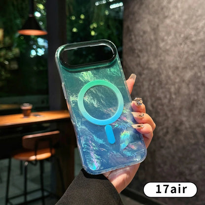 Gradient color design is fashionable and Glacier patterned 17Pro 17Air For iphone 17 pro max case ，reen Blue