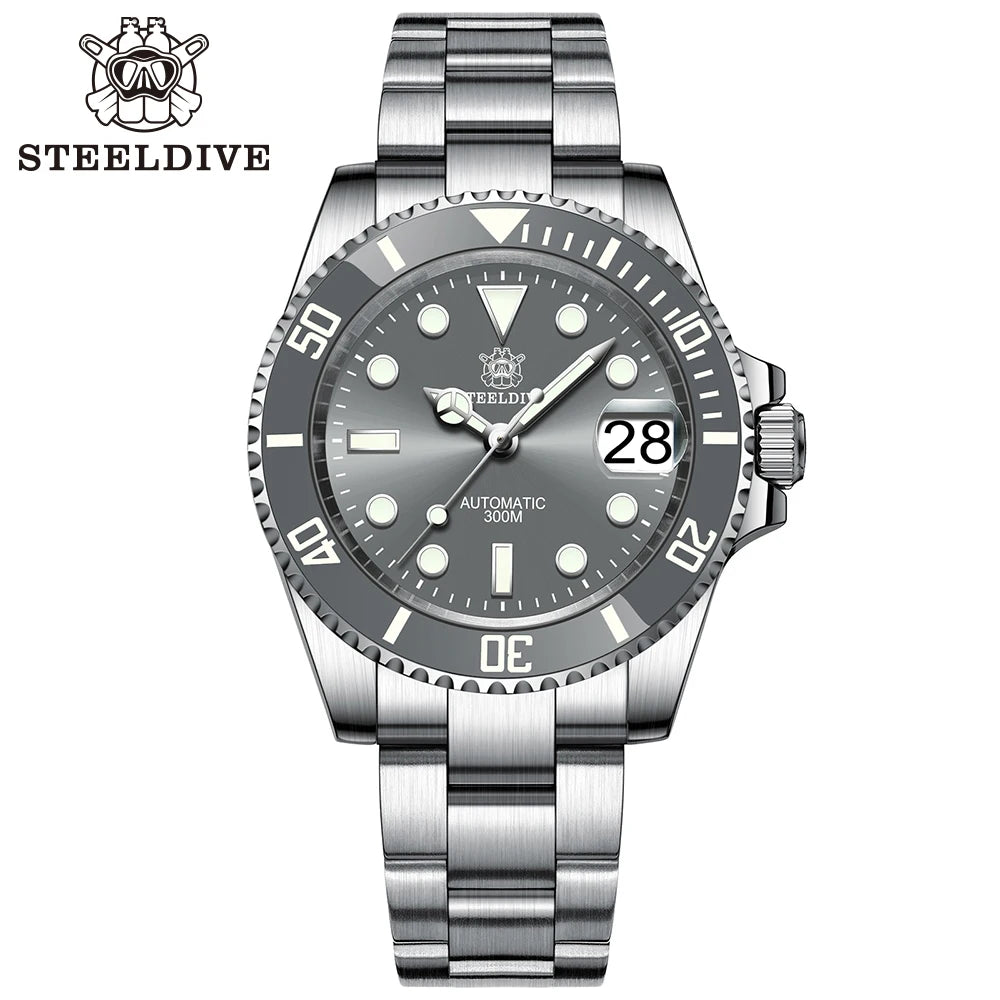 STEELDIVE SD1953 Water Ghost Ceramic Bezel Sapphire Mirror Swiss Luminous NH35 Movement Dive 30Bar Waterproof Mechanical Watch