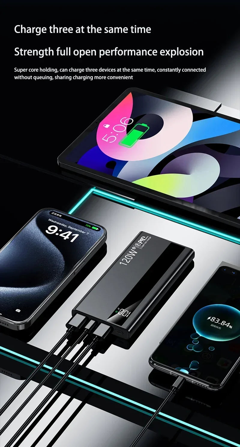 Xiaomi 500000mAh High Capacity 120W Power Bank Super Fast Charging Power Bank Portable Battery Charger For iPhone Samsung Huawei