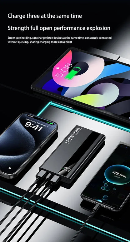 Xiaomi 500000mAh High Capacity 120W Power Bank Super Fast Charging Power Bank Portable Battery Charger For iPhone Samsung Huawei