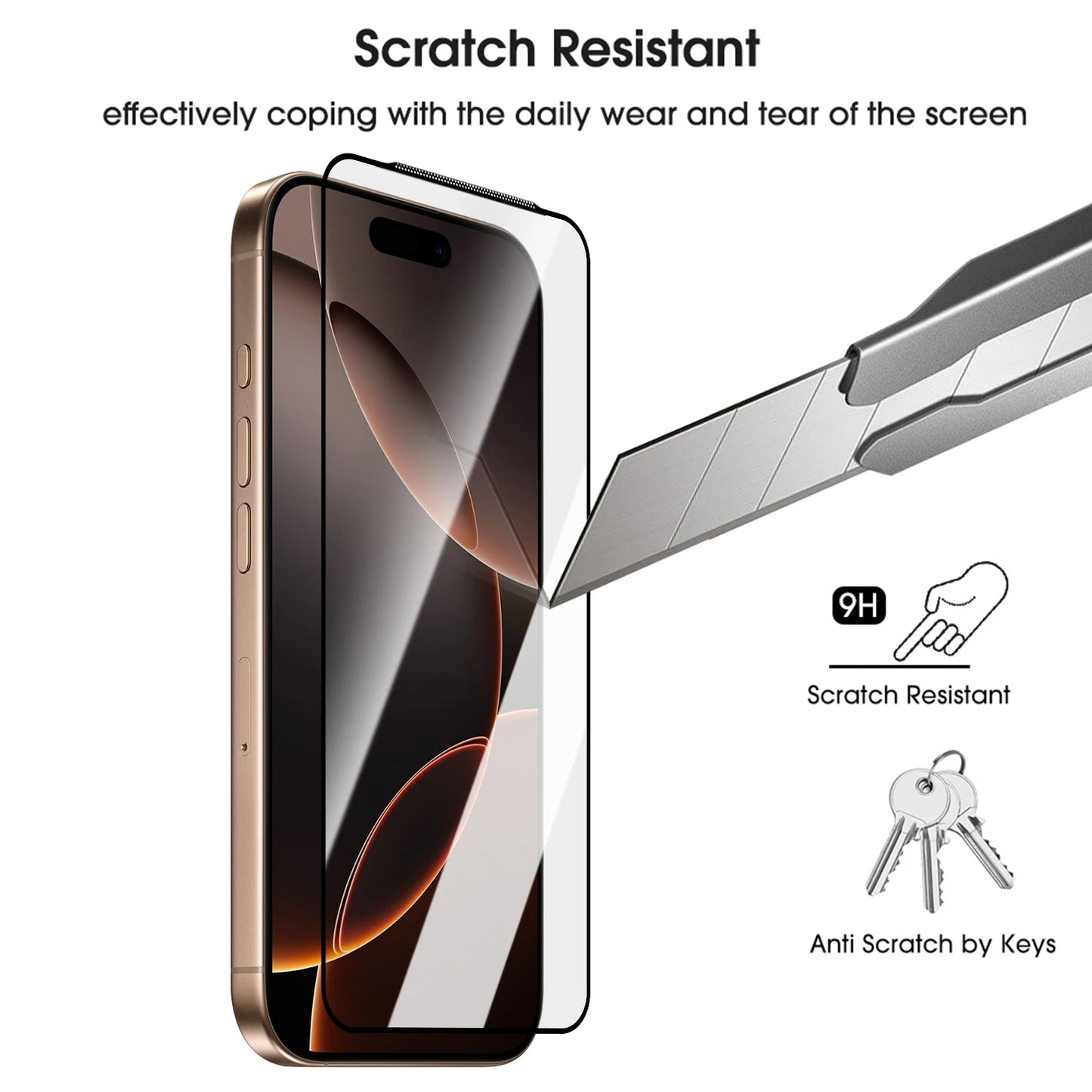 Tempered Glass Screen Protectors for IPhone 17/17 Air/17 Pro/17 ProMax 9H Hardness Tempered Films with Dustproof Hole